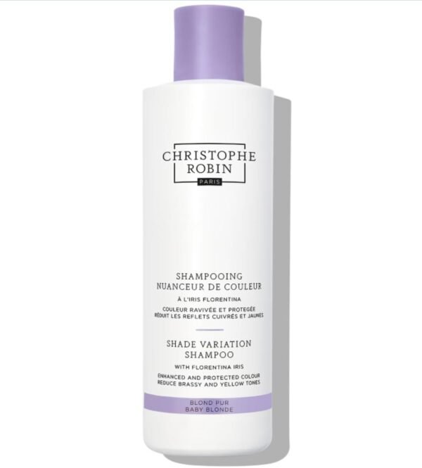 Christophe Robin Shade Variation Baby Blonde Toning Purple Shampoo with Florentina Iris, Neutralizes Brassy, Yellow Tones for Blonde, Bleached, Silver, Highlighted Hair 250ml - Image 2