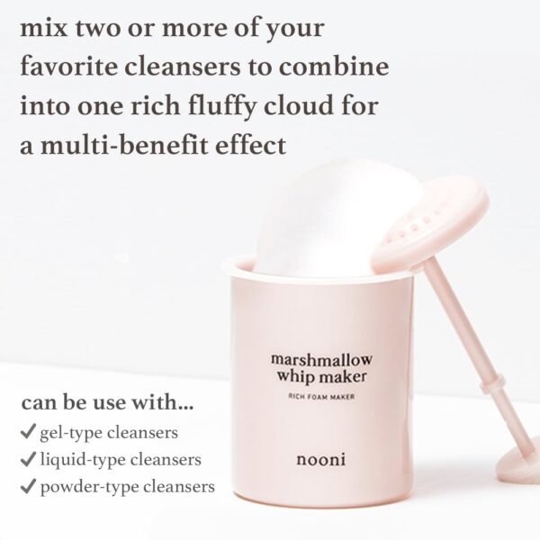 NOONI 2-in-2 Much Needed Facial Cleansing Single - Marshmallow Whip Maker | Gentle Deep Cleanser For Skincare, Rich Foam Maker For Face Wash, Gift, Remove Impurities, for All Skin Types - Image 6