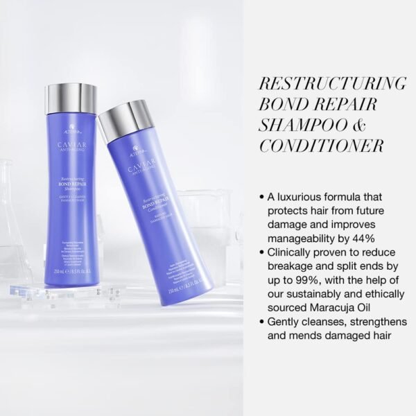 Alterna Caviar Anti-Aging Restructuring Bond Repair Shampoo and Conditioner Standard Set, 8.5oz each | Rebuilds & Strengthens Damaged Hair | Sulfate Free - Image 3