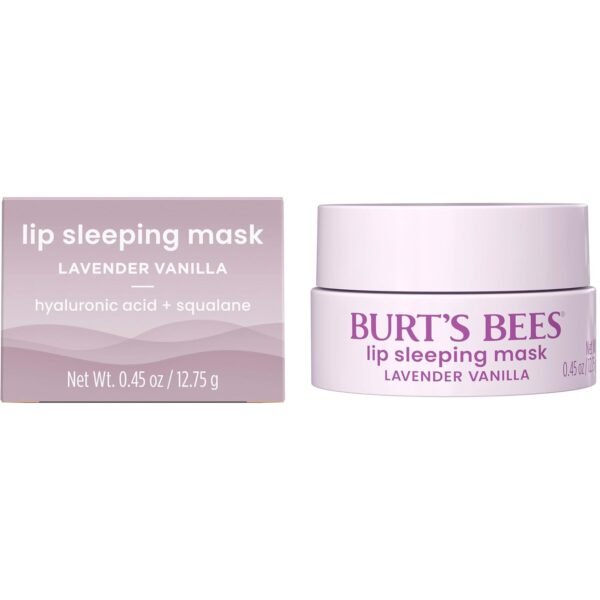Burt’s Bees Lavender Vanilla Lip Sleeping Mask, With Hyaluronic Acid and Squalane Moisturizer To Instantly Hydrate Lips, Overnight Mask and Treatment, 0.45 oz. - Image 16
