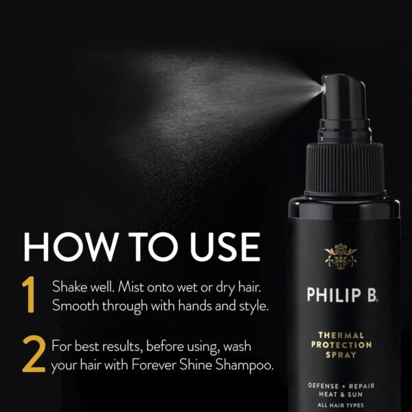 PHILIP B Thermal Protection Spray 4.2 oz. (125 ml) | Plump, Shine & Protect Hair from Heated Hair Tools - Image 5
