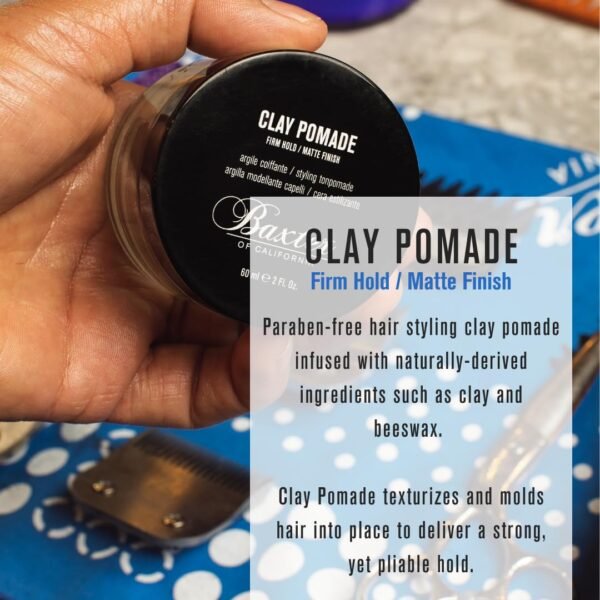 Baxter of California Clay Pomade Firm Hold / Matte Finish Hair Pomade for Men and Women, Perfect for Texturizing Straight or Wavy Hair - 2 Ounces - Image 4
