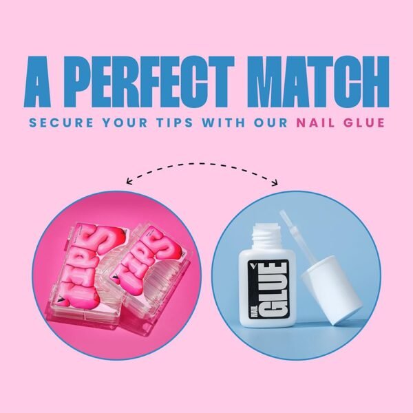 V Beauty Pure Coffin Nail Tips - Coffin, Extra Long, Acrylic Nail and Gel Tips, Curved Extension, Professional Long Flexible Fake Nails with The Perfect C Curve, Half Cover and Clear - 504 pcs - Image 8