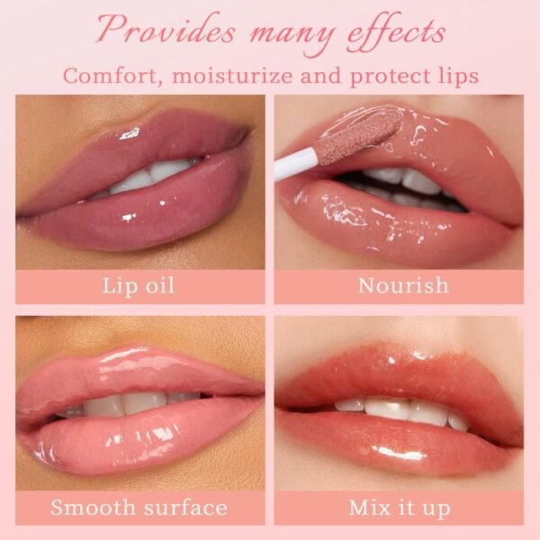 Hydrating Lip Glow Oil, Moisturizing Lip Plumper Gloss, Transparent Plumping Lip Gloss, Lip Oil, Lip Balm for Lip Care and Dry Lips - Image 6
