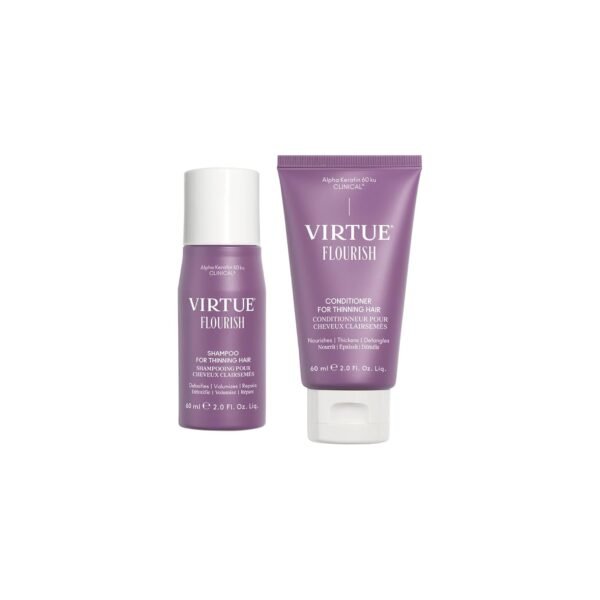 Virtue Flourish Shampoo and Conditioner Set for Fine or Thinning Hair, Sulfate Free Hair Growth Product, Travel Size - Image 2