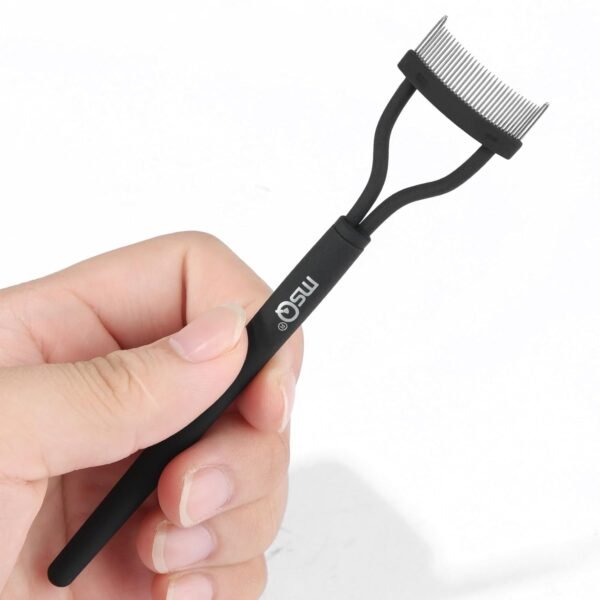 Eyelash Comb MSQ Eyelash Separator Mascara Applicator Eyelash Definer With Comb Cover Arc Designed Cosmetic Brushes Tool Black (1PCS) - Image 5