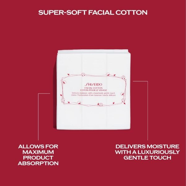 Shiseido Facial Cotton Pads - Includes 165 Squares - For Softener Application & Makeup Removal - 100% Natural, Super Soft - Image 5