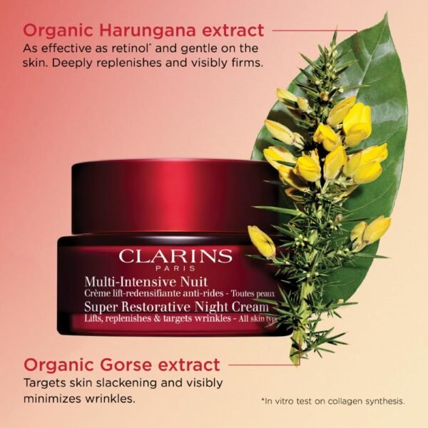 Clarins Super Restorative Night Cream | Anti-Aging Moisturizer For Mature Skin Weakened By Hormonal Changes | Illuminates & Densifies Skin | Lifts & Tones | Targets Spots & Wrinkles | 1.7 Ounces - Image 4