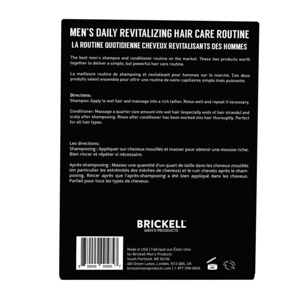 Brickell Men's Daily Revitalizing Hair Care Routine, Shampoo and Conditioner Set For Men, Mint and Tea Tree Oil Shampoo, Strength and Volume Enhancing Conditioner, Natural and Organic, Gift Set - Image 4