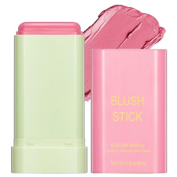 Multi-Use Makeup Blush Stick,Beauty Solid Moisturizer Stick,Waterproof Natural Nude Makeup,Tinted Solid Moisturizer Stick for Eyes Lips Cheek(1#shy pink) - Image 2