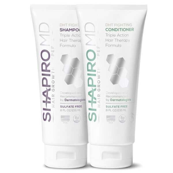 Shapiro MD Hair Growth Experts Hair Loss Shampoo and Conditioner, DHT Fighting Vegan Formula for Thinning Hair Developed by Dermatologists, Experience Healthier, Fuller & Thicker Looking Hair - Image 2