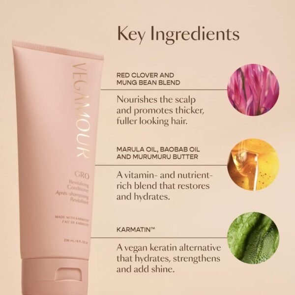 VEGAMOUR GRO Revitalizing Conditioner | Smooths, Strengthens and Adds Shine to Thinning Hair | Clean, Vegan, Cruelty-Free, Clinically Proven and Color Safe - Image 7