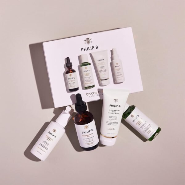 Philip B. 4 Step Discovery Kit - Includes Peppermint Avocado Shampoo, Rejuvenating Oil, Detangling Toning Mist & Lightweight Deep Conditioner, 2 fl oz Each - Image 5