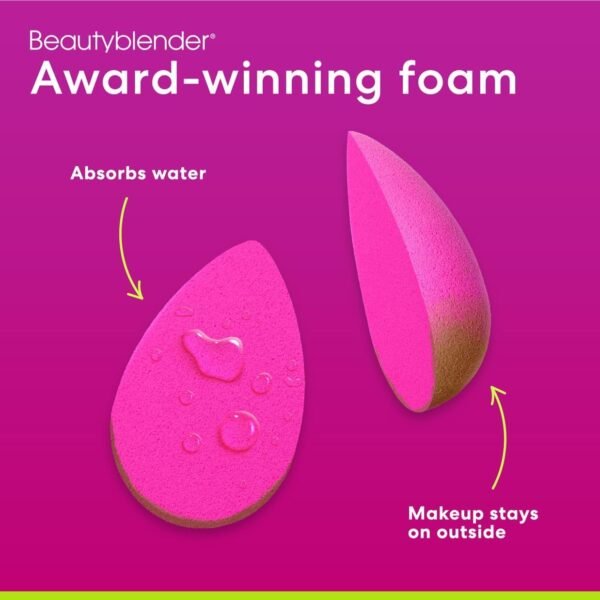 Beautyblender® | Original Pink Beauty Blender Makeup Sponge, Super-Soft Foam Easily Blends Foundations, Powders & Creams, Made in USA, Reusable, Washable, Streak Free Application, Vegan, Cruelty Free - Image 8