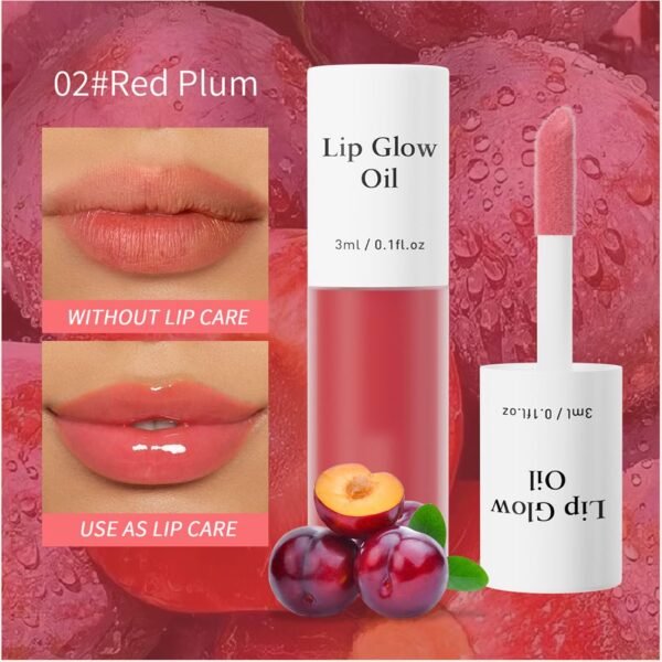 Hydrating Lip Glow Oil, Moisturizing Lip Plumper Gloss, Transparent Plumping Lip Gloss, Lip Oil, Lip Balm for Lip Care and Dry Lips - Image 3