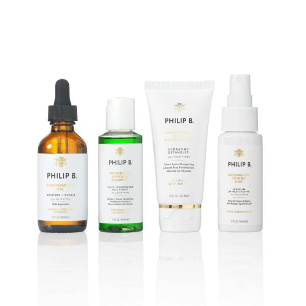 Philip B. 4 Step Discovery Kit - Includes Peppermint Avocado Shampoo, Rejuvenating Oil, Detangling Toning Mist & Lightweight Deep Conditioner, 2 fl oz Each - Image 2