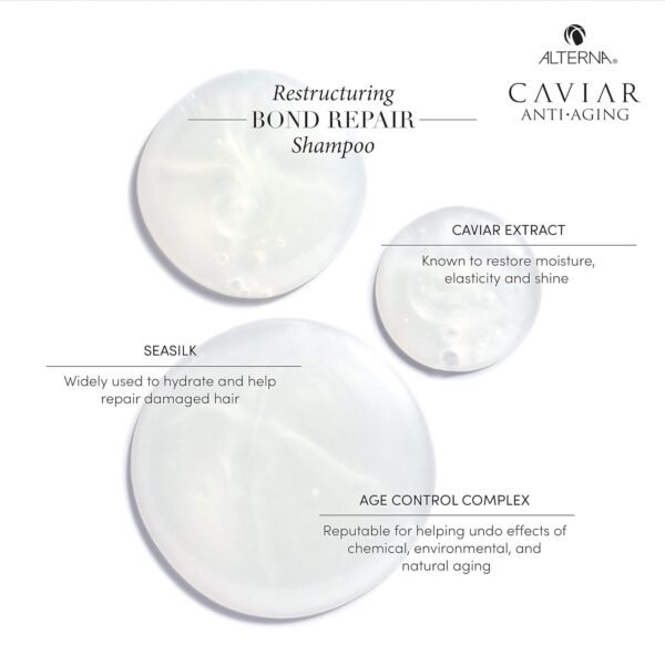 Alterna Haircare Caviar Anti-Aging Restructuring Bond Repair Shampoo and Conditioner, 1.35 Fl Oz (Pack of 2) - Image 4