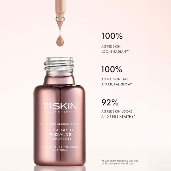 111SKIN Rose Gold Radiance Booster Serum for Face, Hydrating Face Glow Serum with Hyaluronic Acid, Niacinamide & Damascus Rose for Radiant & Even Skin Tone, Suitable for All Skin Types, 0.68 fl oz - Image 4