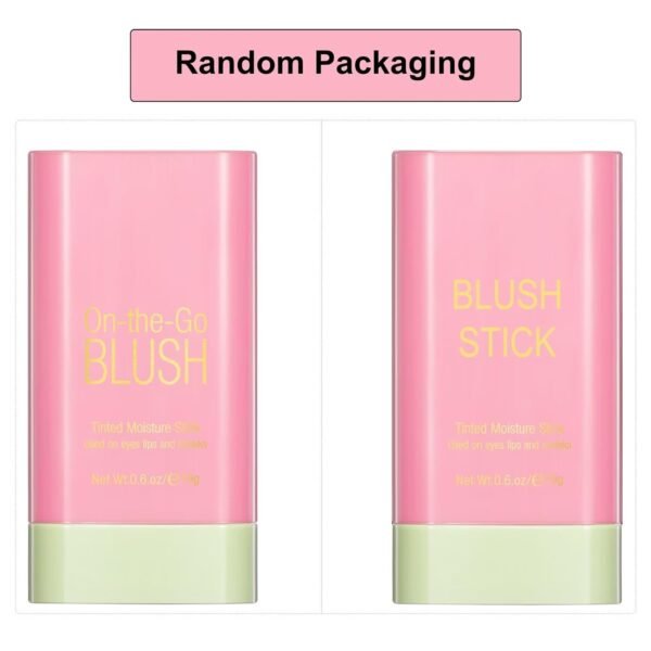 Multi-Use Makeup Blush Stick,Beauty Solid Moisturizer Stick,Waterproof Natural Nude Makeup,Tinted Solid Moisturizer Stick for Eyes Lips Cheek(1#shy pink) - Image 8