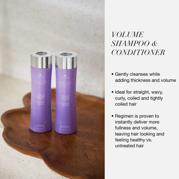 Alterna Caviar Anti-Aging Multiplying Volume Shampoo and Conditioner Standard Set, 8.5oz each | For Fine, Thin Hair | Create Instant Volume and Thickness | Sulfate Free - Image 3
