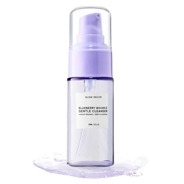 Glow Recipe Blueberry Bounce Exfoliating Face Wash, Travel Size - Foaming Facial Cleanser, Makeup Remover & Clarifying Mask - Hydrating Hyaluronic Acid & Gentle AHA for Sensitive Skin - Vegan, 30ml - Image 2