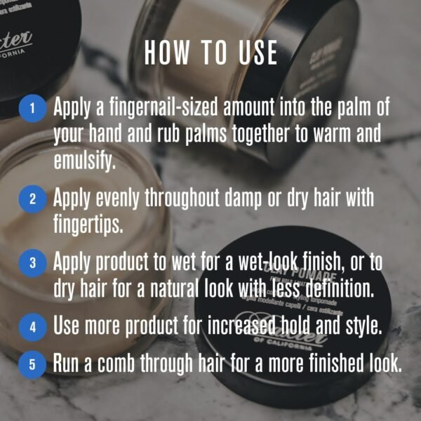 Baxter of California Clay Pomade Firm Hold / Matte Finish Hair Pomade for Men and Women, Perfect for Texturizing Straight or Wavy Hair - 2 Ounces - Image 6