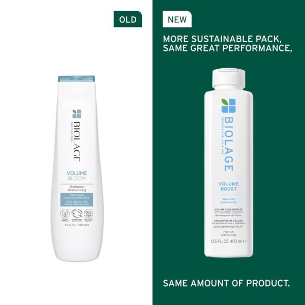Biolage Volume Boost Shampoo - Long-Lasting Volume, Gently Cleanses, For Fine Hair, Soy Protein & Polymers, Vegan, Paraben-Free, Packaging May Vary - Image 3