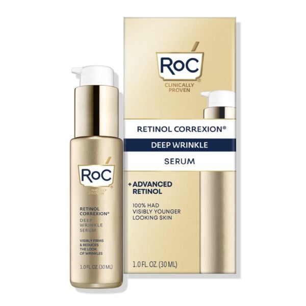 RoC Retinol Correxion Deep Wrinkle Retinol Face Serum with Ascorbic Acid, Daily Anti-Aging Skin Care Treatment for Fine Lines, Dark Spots, Acne Scars, 1 Ounce (Packaging May Vary) - Image 2