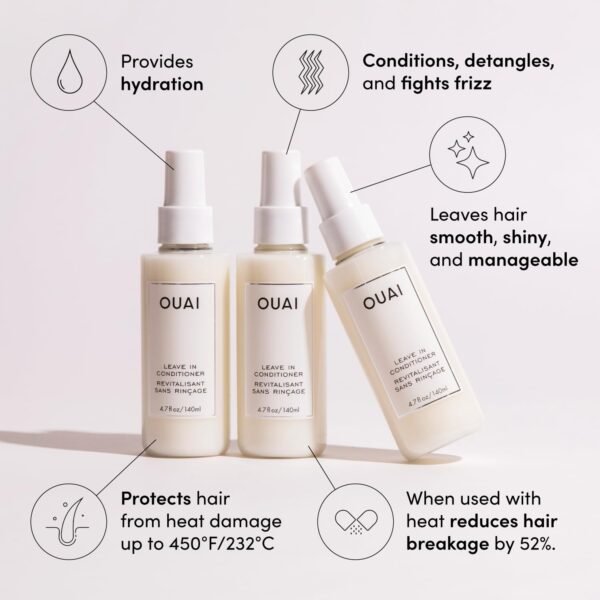 OUAI Travel Kit - Includes Travel Size Leave In Conditioner, Detox Shampoo, Fine to Medium Hair Mask, Scalp & Body Scrub - Travel Size Stocking Stuffers for Women (4 Count) - Image 5