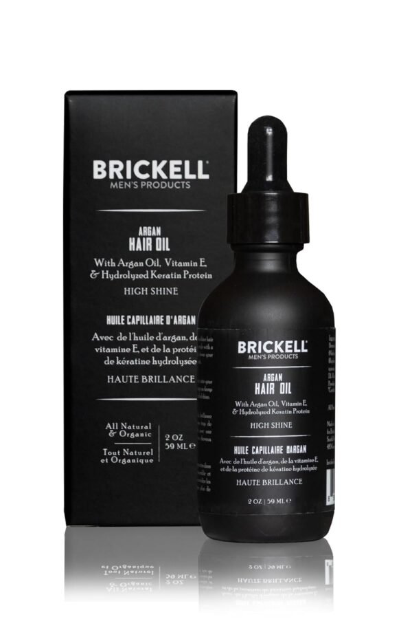 Brickell Men's Argan Oil for Hair, Natural and Organic Hair Oil For Men, Lightweight Hair Treatment, 2 Ounce, Scented - Image 3