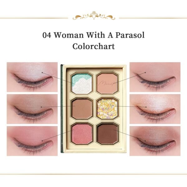 MilleFee Painting Eyeshadow Palette (04 Woman With A Parasol) Cool Light, Cruelty-Free, Smudge-Proof - Image 5