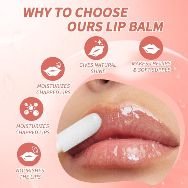 Hydrating Lip Glow Oil, Moisturizing Lip Plumper Gloss, Transparent Plumping Lip Gloss, Lip Oil, Lip Balm for Lip Care and Dry Lips - Image 4