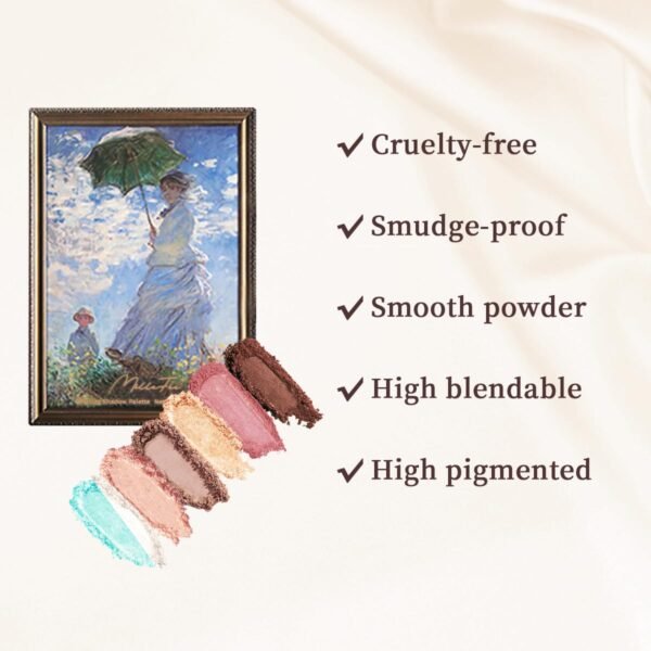 MilleFee Painting Eyeshadow Palette (04 Woman With A Parasol) Cool Light, Cruelty-Free, Smudge-Proof - Image 6