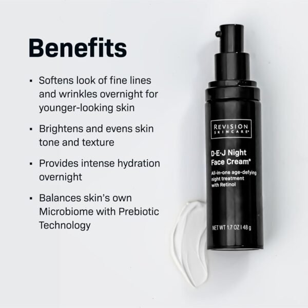 Revision Skincare D·E·J Night Face Cream®, Anti Aging Moisturizer, Antioxidant Rich with Retinol and Bakuchiol - Image 4