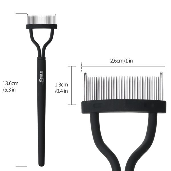 Eyelash Comb MSQ Eyelash Separator Mascara Applicator Eyelash Definer With Comb Cover Arc Designed Cosmetic Brushes Tool Black (1PCS) - Image 6