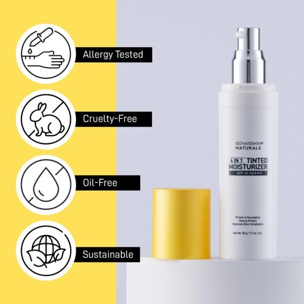 Tinted Moisturizer with SPF 50：Enaskin Naturals Face Tinted Sunscreen with Light Sheer Coverage, UVA/UVB Protection with Broad Spectrum PA+++ - 1.7 oz - Image 10