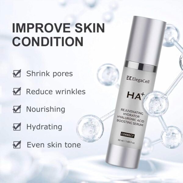 ElegaCell HA+ Rejuvenating Hydrator Skin Hyaluronic Acid Boosting Serum for Face, 1.69 oz Pump,Smooth Fine Lines and Wrinkles,Promotes 24-Hour Moisturization - Image 6
