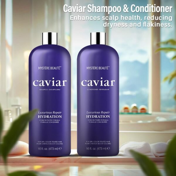 Caviar Shampoo and Conditioner | Luxury Caviar Hair Products for Hydration Moisturizing Caviar Hair Care Set Caviar Shampoo for Nourishment & Caviar Conditioner for Smooth Hair - 16 fl oz each - Image 7