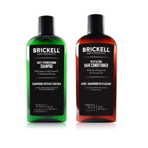 Brickell Men's Daily Revitalizing Hair Care Routine, Shampoo and Conditioner Set For Men, Mint and Tea Tree Oil Shampoo, Strength and Volume Enhancing Conditioner, Natural and Organic, Gift Set - Image 3