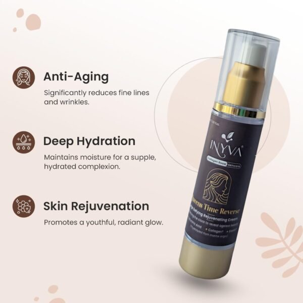 Skincare Time Reverse Anti Aging Cream With Hyaluronic Acid, Collagen, Elastin & Vitamin E Skin Firming, Hydrating, Wrinkle Reduction & Skin Rejuvenation - 1.7 Oz - Image 6