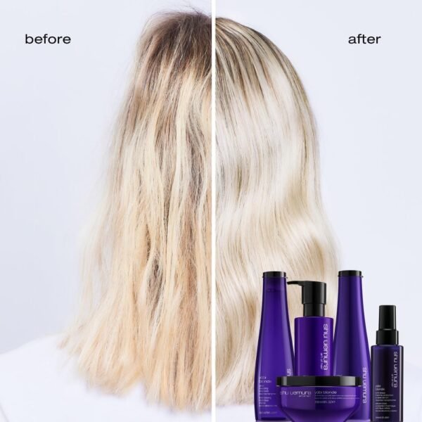 Shu Uemura Yubi Blonde Anti-Brass Purple Shampoo & Conditioner Set - Color Correcting, Neutralizes Brassiness, Moisturizes and Smooths Blonde Hair - Image 3
