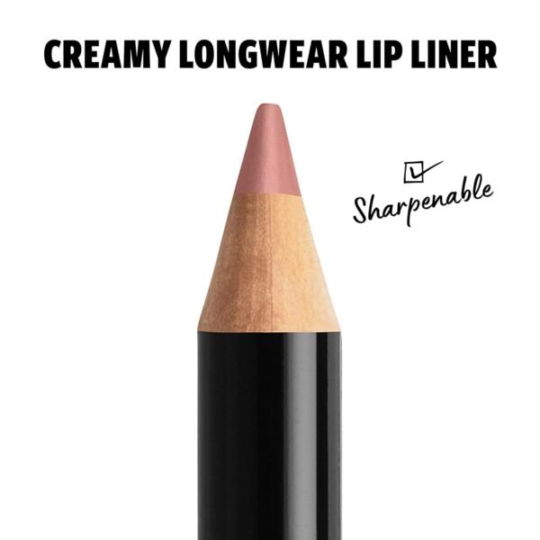 NYX PROFESSIONAL MAKEUP Slim Lip Pencil, Long-Lasting Creamy Lip Liner - Nude Pink - Image 4