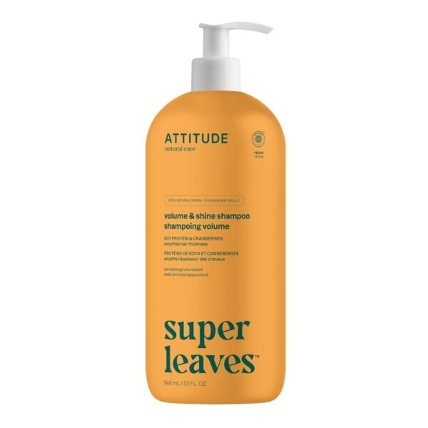 ATTITUDE Volume and Shine Hair Shampoo, EWG Verified, For Thin Hair, Naturally Derived Ingredients, Vegan and Plant Based, Soy Protein And Cranberries, 32 Fl Oz - Image 2