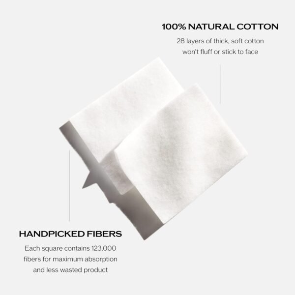 Shiseido Facial Cotton Pads - Includes 165 Squares - For Softener Application & Makeup Removal - 100% Natural, Super Soft - Image 3