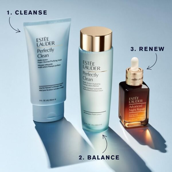 Estée Lauder Perfectly Clean Multi-Action Foaming Face Cleanser/Purifying Face Mask, 5.0 fl oz, for Normal/Combination Skin - Image 3