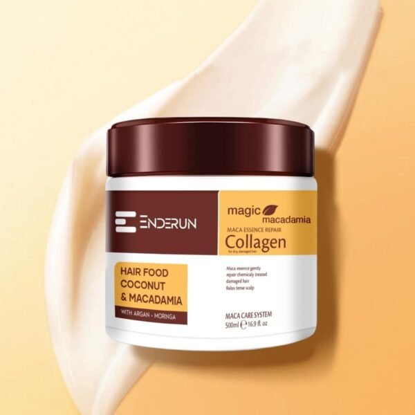 ENDERUN Hair Treatment Masks - Collagen Hair Mask for Dry Damaged Hair - Deep Moisturizing Hair Care - Argan Oil Hair Repair Mask - Natural Nourishing Hair Care Masque 16.9 fl Oz 500ml - Image 3