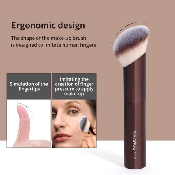 MAANGE 20 PCS Foundation Makeup Brush Set, Double-ended Kabuki Contour Brush for Liquid Powder Concealer Blending Blush Face Makeup Tools (Coffee) - Image 5