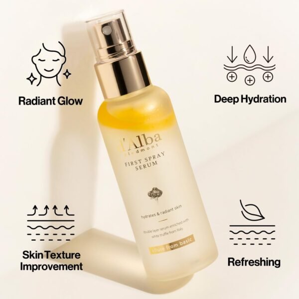 d'alba Piedmont Italian White Truffle First Spray Serum, Vegan Skin Care, Light-weight Face Moisturizer, Glow Serum for Radiant Skin, Non Comedogenic, All In One Mist, Korean Skin Care (3.38 fl oz.) - Image 6