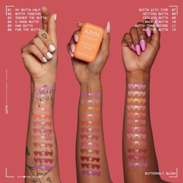 NYX PROFESSIONAL MAKEUP Buttermelt Powder Blush, Fade and Transfer-Resistant Blush, Up to 12HR Make Up Wear, Vegan Formula - Butta With Time - Image 8
