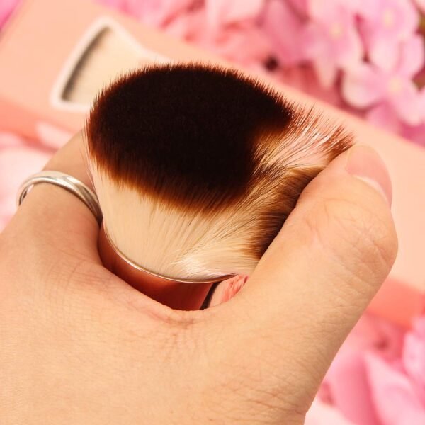 DUcare Flat Top Kabuki Foundation Brush - Premium Makeup Brush for Liquid, Cream, and Powder - Buffing, Blending, and Face,Pink - Image 3